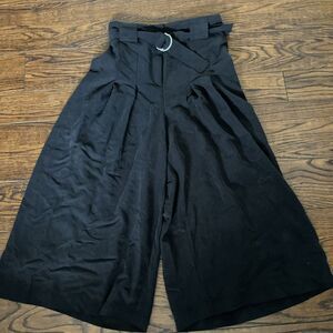 NWOT Banana Republic Black Gaucho Belted Cropped Pleated High rise Pant Size 2